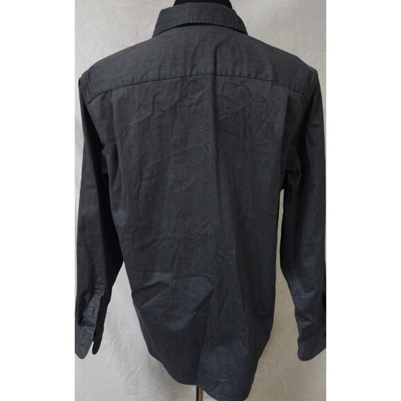 Wrangler Epic Mens Large Dark Charcoal Heather Long Sleeve Soft Denim Shirt - Picture 8 of 12